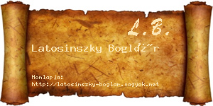 Latosinszky Boglár névjegykártya